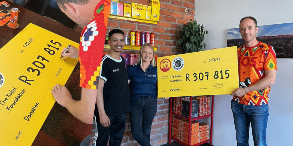 bos ice tea donation kolisi foundation